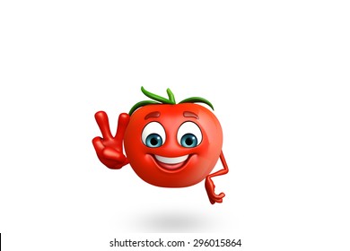 3d rendered illustration of tomato cartoon character
