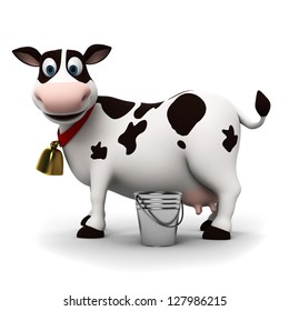 3d rendered illustration of a toon cow