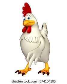 3d Rendered Illustration Walking Hen Cartoon Stock Illustration ...