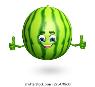 3d rendered illustration of watermelon cartoon character