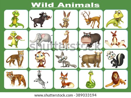 3 D Rendered Illustration Wild Animal Chart Stock Illustration