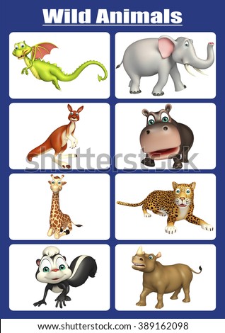 3 D Rendered Illustration Wild Animal Chart Stock Illustration