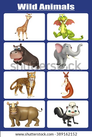 3 D Rendered Illustration Wild Animal Chart Stock Illustration