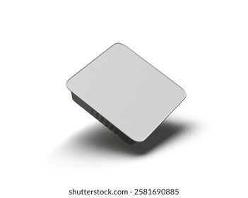 3d rendered image of a big square food foil tray isolated on a light background
