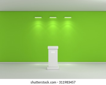 3d rendered interior composition of exhibition space.