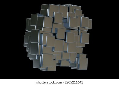 3D Rendered isolated Abstract Cubes 