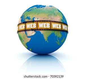 3D rendered. Isolated on white. World of Web