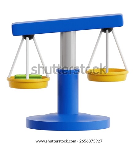 3D rendered low-poly balance scale icon
