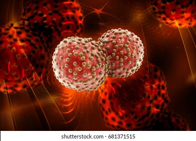 3d Rendered Lung Cancer Cells In Color Backgroundd 