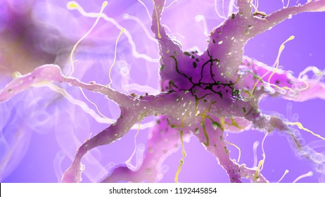 3d Rendered Medically Accurate Illustration Of A Damaged Nerve Cell