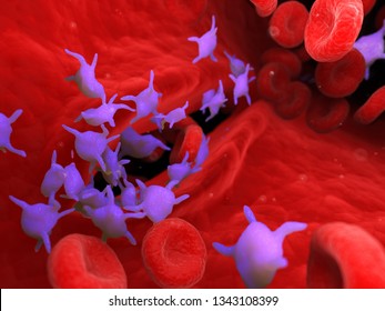 3d rendered medically accurate illustration of active blood platelets