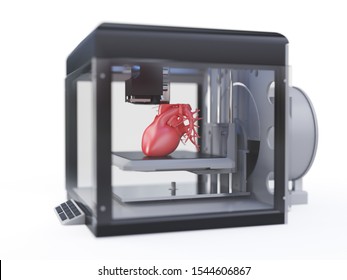 3d Rendered Medically Accurate Illustration Of A 3d Printer Printing A Heart