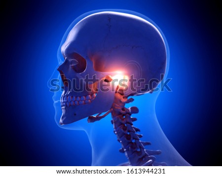 3d rendered medically accurate illustration of a painful temporomandibular joint Stock photo © 