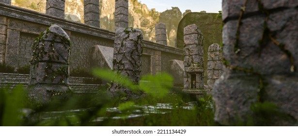 3D Rendered Mystic Ancient Aztec Ruins