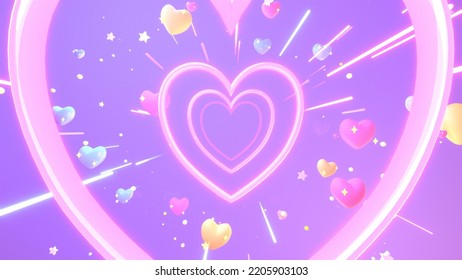 3d Rendered Neon Heart Tunnel Glowing Stock Illustration 2205903103 3d Rendered Neon Heart Tunnel Glowing Stock Illustration 2205903103