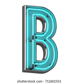 3d Rendered Neon Letter B