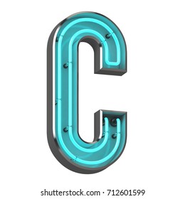 3d Rendered Neon Letter C