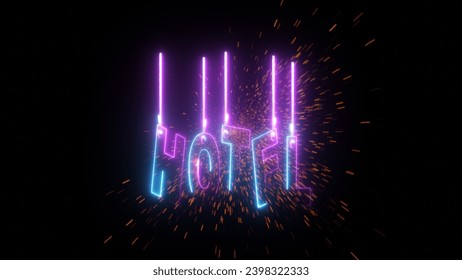 3D rendered neon text effect with a vivid visual style on a black background.