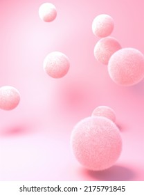 3d rendered pink furry balls.