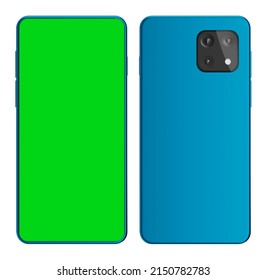 3D Rendered Realistic Looking Smartphone On White Background With Greenscreen.