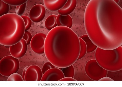 3d Rendered Red Blood Cells In Vein