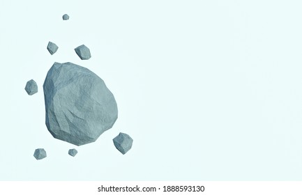 3D Rendered Rock Boulder Falling.