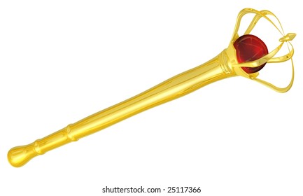 3d Rendered Royal Gold Scepter