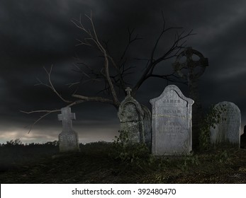 Dessin En 3d Du Vieux Cimetiere Illustration De Stock 392480470 Dessin En 3d Du Vieux Cimetiere Illustration De Stock 392480470