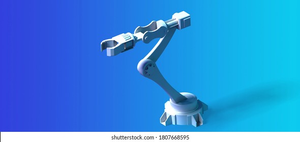 3D rendered six-axis industrial robotic machine. Computer generated image of industrial robot using catia software.