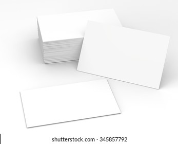 3d Rendered Stack Of Blank Name Cards