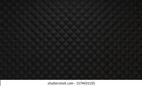 3d Rendered Studio Wall With Pyramidal Acoustic Panels