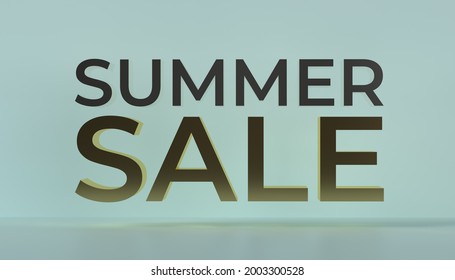 3d Rendered Summer Sale Text With A Sober Background. 3d Illustration. 