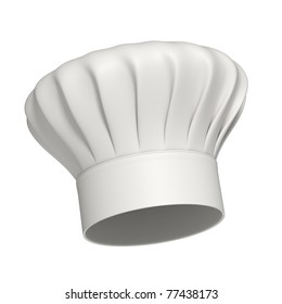 3d Rendered White Chef Hat Isolated On White Background - High Quality