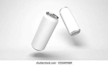 3d Rendered White Double Tall Can Isolated For Creating Mockup