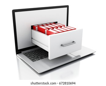 3d Renderer Illustration Laptop Pc Files Stock Illustration 672810694 ...