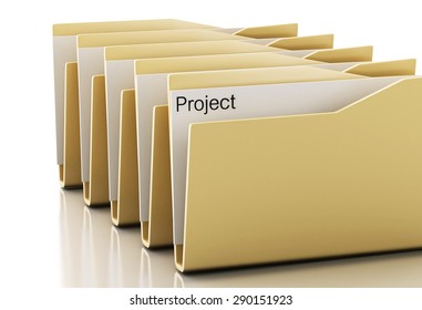 3d renderer image. Examines computers folders. Search Documents Concept.