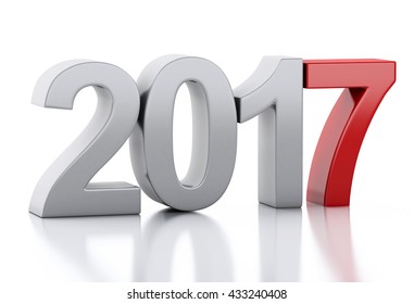 3d renderer image. New Year 2017 isolated on white background. - Powered by Shutterstock