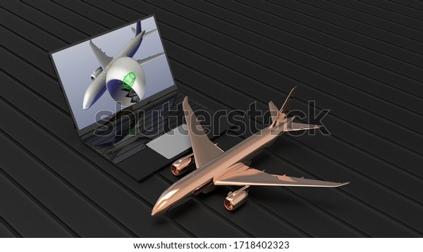 3D renderign - computer aided design cooper\
airplane model