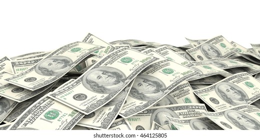 3d rendering 100 dollar banknotes as background - Shutterstock ID 464125805