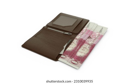 3D rendering of 100 Tongan Paʻanga notes in wallet