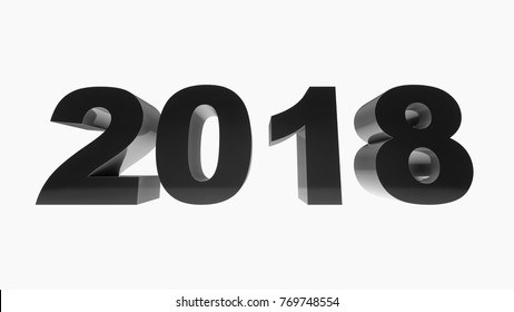 3D rendering 2018 black isolated