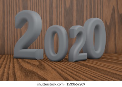 3D Rendering of 2020 Text for the new year start. Happy New Year and Merry Christmas concept for business and finance industry