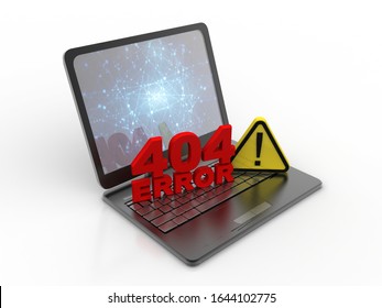 3d rendering 404 error laptop
