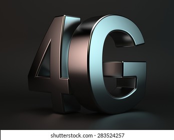 3d Rendering Of 4G Cellular High Speed Data Connection Concept Logo