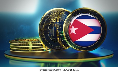 3D Rendering 4K Bitcoin Cuba Legal Tender