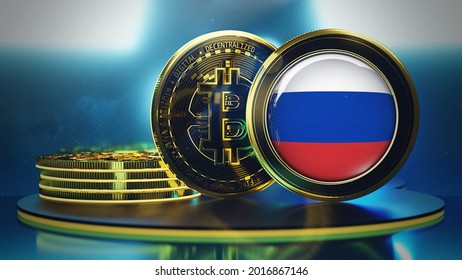 3D Rendering 4K Bitcoin Russia Legal Tender