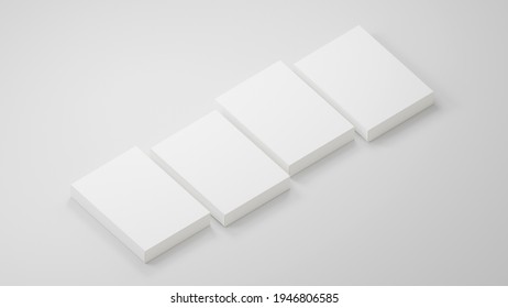 3D rendering A4 white book mockup. Empty book. Clean book cover mockup