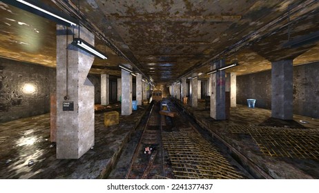 3D rendering of the abandoned station