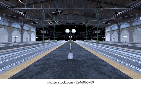 3D rendering of the abandoned station