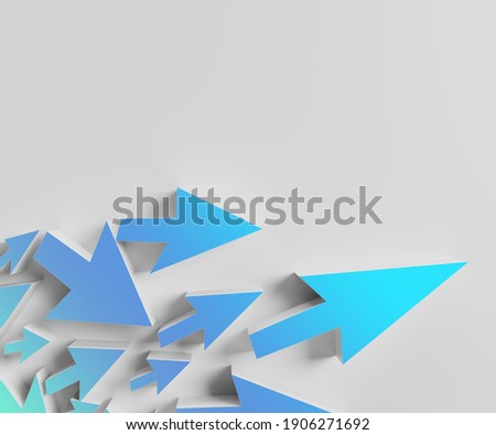 3D rendering abstract Arrow background with waves. Creative Architectural Concept.